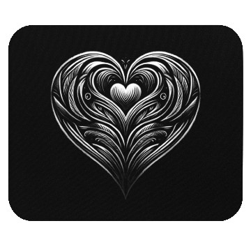 Discover white heart Mouse Pads