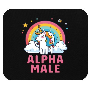 Discover Alpha Male Unicorn Rainbow Mouse Pads