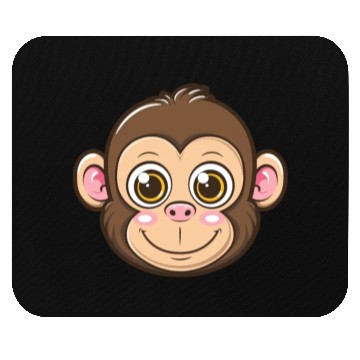Discover Adorable Monkey Face With Big Eyes Mouse Pads