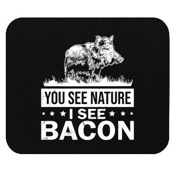 Discover Nature Bacon Wild Boar Hunter Mouse Pads
