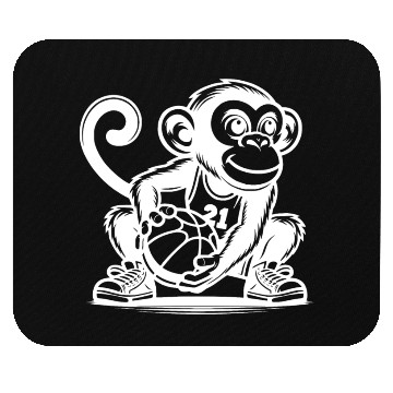 Discover Sporty Monkey With Basketball Mouse Pads