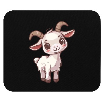 Discover Adorable Smiling Goat Cartoon Mouse Pads