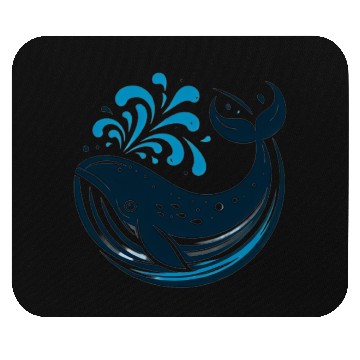 Discover whale in the sea Mouse Pads
