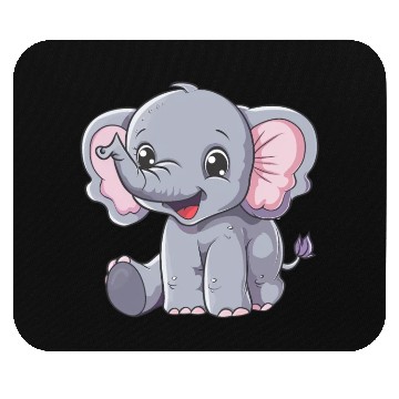 Discover Adorable Baby Elephant Joyful Smile Mouse Pads