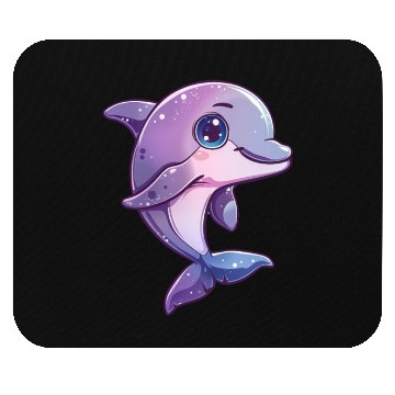 Discover Adorable Purple Dolphin Fantasy Creation Mouse Pads