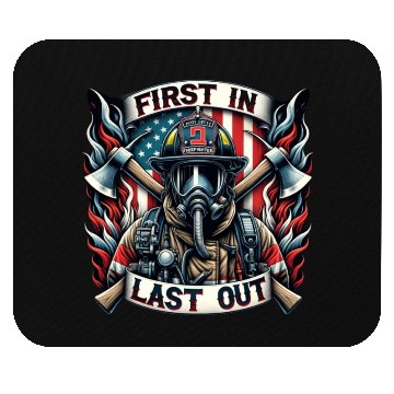 Discover Fire Fighter First In Last Out Mouse Pads