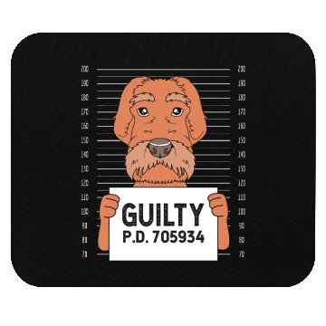 Discover Funny Wirehaired Pointing Griffon Dog Mugshot Mouse Pads