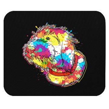 Discover Splash Color Wirehaired Pointing Griffon Dog Face Mouse Pads