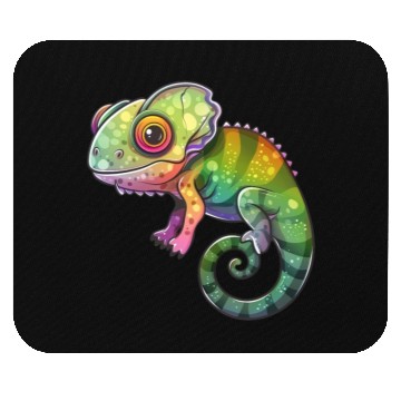 Discover Colorful Chameleon Fantasy Creature Mouse Pads