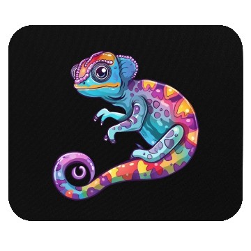 Discover Colorful Chameleon Fantasy Creature Mouse Pads