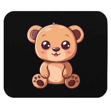 Discover Adorable Brown Bear Cub With Big Eyes Mouse Pads