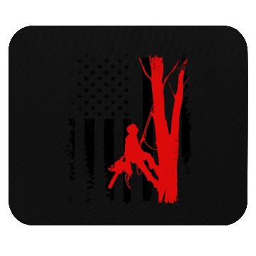 Discover American Flag Arborist For Men Cool Tree Lover Mouse Pads
