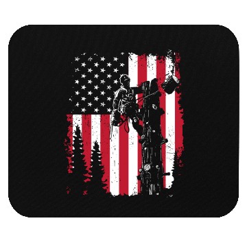 Discover American Flag Arborist For Men Cool Tree Lover Mouse Pads