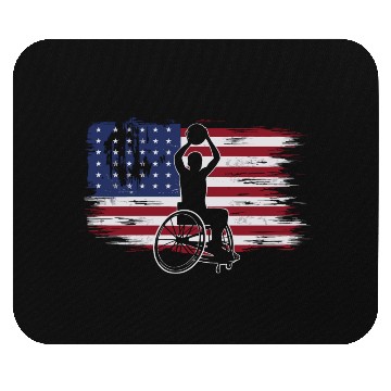 Discover US Flag Wheelchair Basketball Mouse Pads