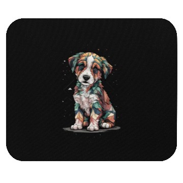 Discover cute cubism puppy Mouse Pads