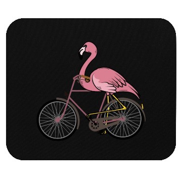 Discover Flamingo Riding A Bicycle Mouse Pads