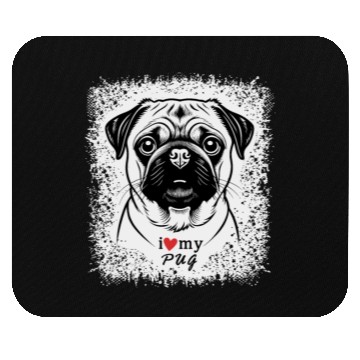 Discover I Love My Pug Mouse Pads