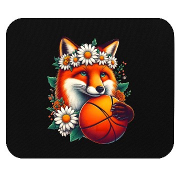 Discover Fox Holding Basketball with Daisy Fox Lovers Mouse Pads