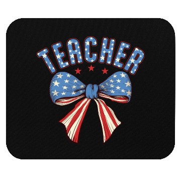 Discover Teacher 4th Of July Coquette Bow Mouse Pads