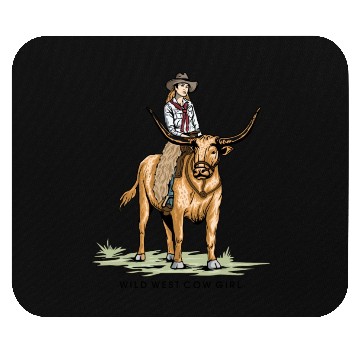 Discover WILD WEST COW GIRL Mouse Pads