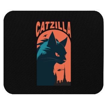 Discover Catzilla king of Cat monster Mouse Pads