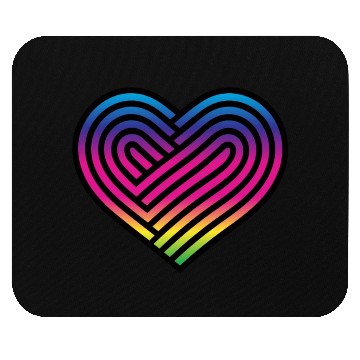 Discover Rainbow Heart Homosexuality LGBT Love Mouse Pads