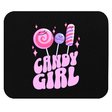 Discover Sweet Pink Candy Girl Mouse Pads