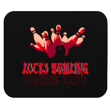 Discover Toon red lucky bowling Ball cracker Mouse Pads