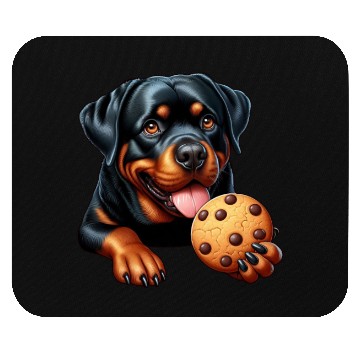 Discover Rottweiler dog T-Rex cookie treat sweet Mouse Pads
