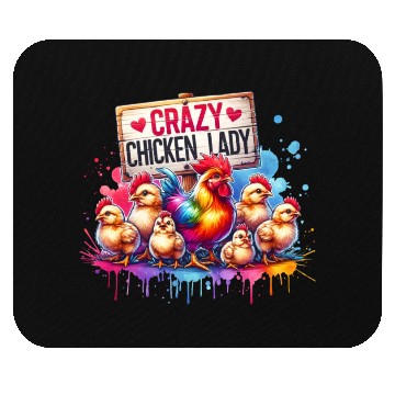 Discover Crazy Chicken Lady Mouse Pads