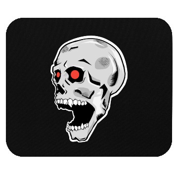 Discover the silver skull looks up Mouse Pads