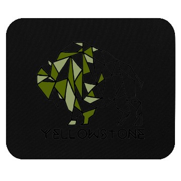Discover Army Green YStone Bison Design Mouse Pads