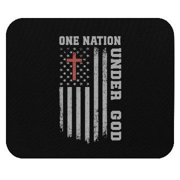 Discover One Nation Under God US Flag Christian 4th of July Mouse Pads
