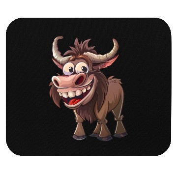 Discover Happy Yak Cartoon Character Fun Mouse Pads