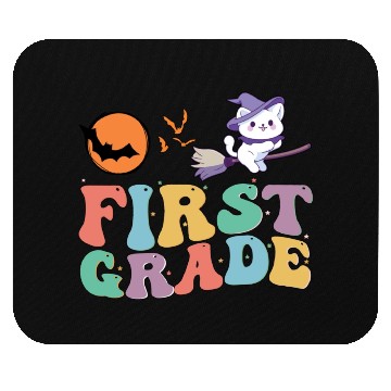 Discover 1st Grade teacher Kindergarten with cute witch cat Mouse Pads