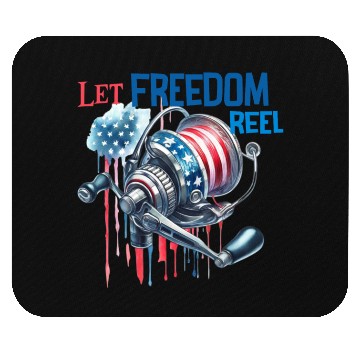 Discover Let Freedom Reel Fishing USA Mouse Pads