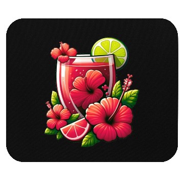 Discover Red hibiscus tea Mouse Pads