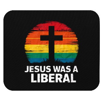 Discover Jesus Was A Liberal Retro Sunset Progressive Mouse Pads