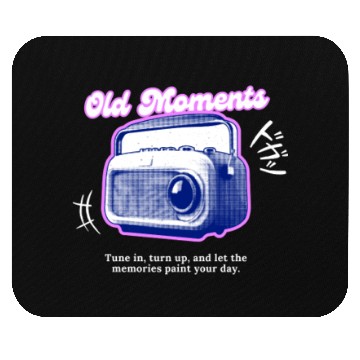 Discover Lilac Black Halftone Radio Portrait Mouse Pads
