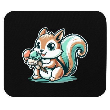 Discover Cute cartoon squirrel with ice cream Mouse Pads
