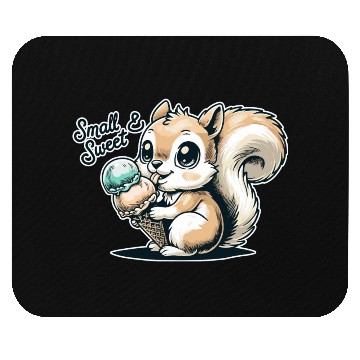 Discover Cute cartoon squirrel with ice cream Mouse Pads