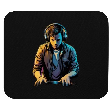 Discover Neon DJ Youth Illustration Mouse Pads