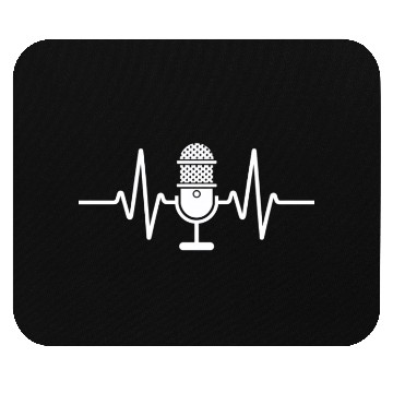 Discover Microphone With Heartbeat Wave Design Mouse Pads