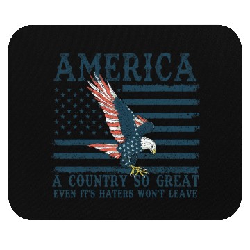 Discover It's Haters Won't Leave Retro US Flag Eagle Merica Mouse Pads