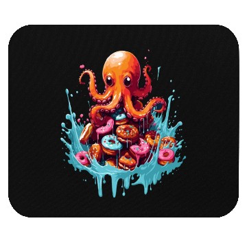 Discover Cute Octopus: Ruler of the Donuts Mouse Pads