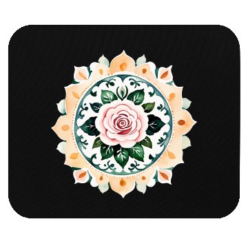 Discover Zen Watercolor Rose Mandala Mouse Pads
