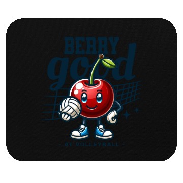 Discover Berry Good at Volleyball - Cherry Character Design Mouse Pads