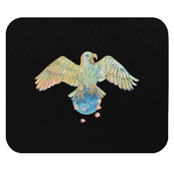 Discover Eagle Carrying Earth Illustration Mouse Pads