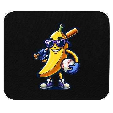 Discover Banana Playing Baseball Fruit Lover Baseball Playe Mouse Pads