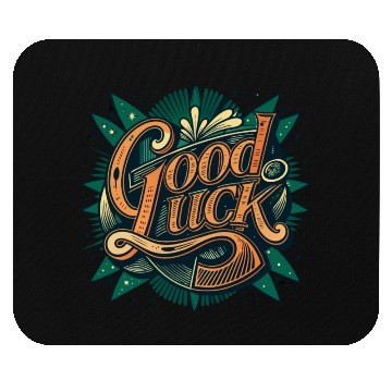 Discover Orange and Green Good luck Graphic Mouse Pads
